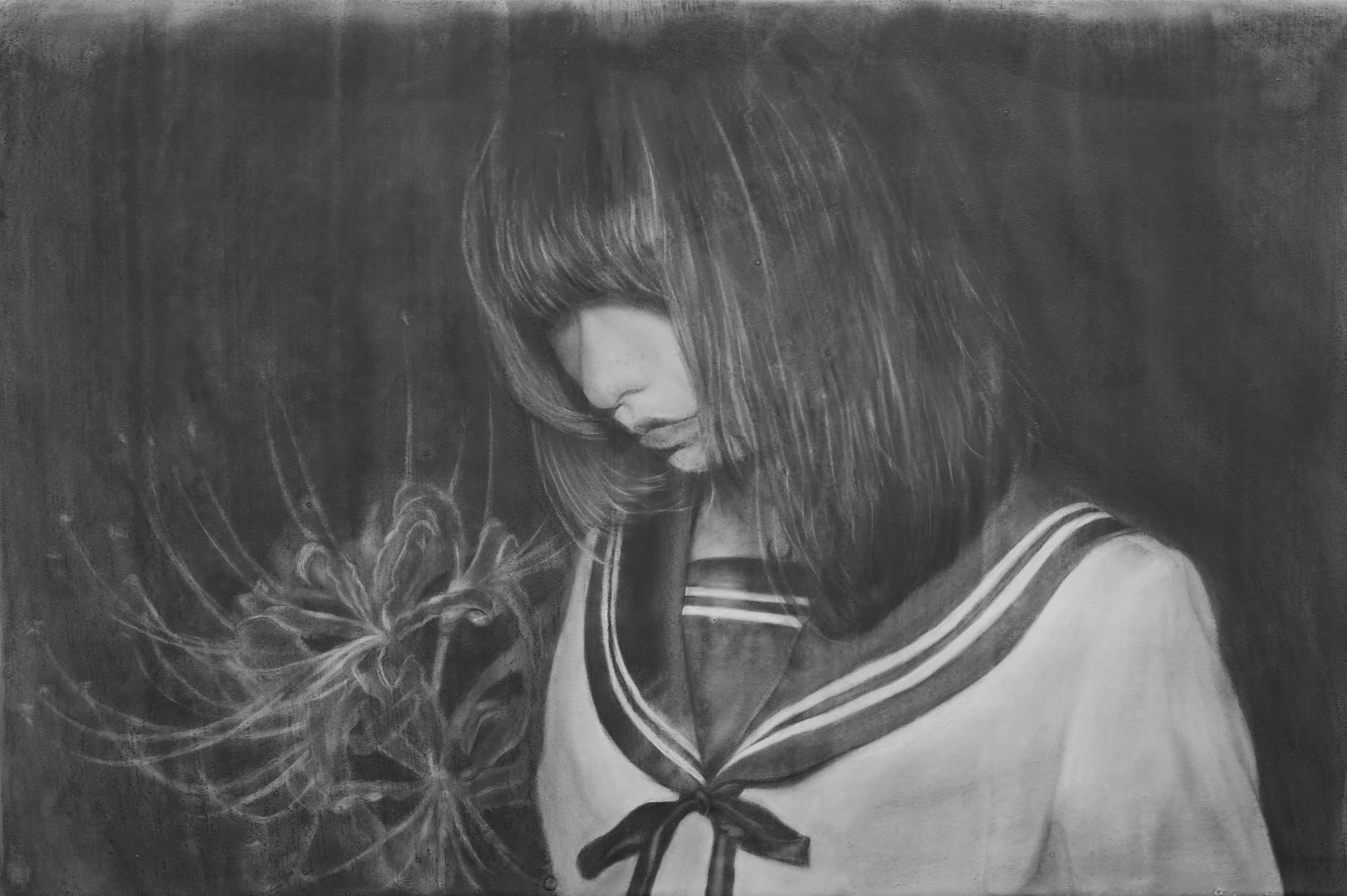 自畫鎖定探試系列 Self-Portrait Lock Series，張儀君 Luna Cheong，照片寫實繪畫 Photorealistic Painting，照相寫實素描 · 2017